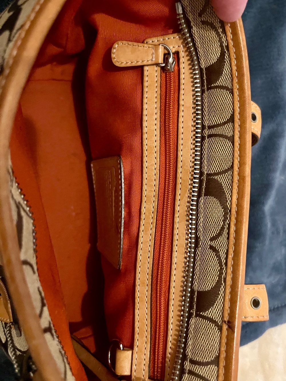 Coach Brown and Tan Signature Canvas Tote - Picture 8 of 9